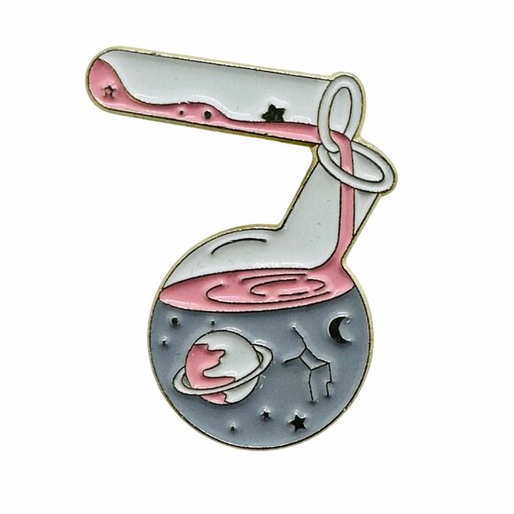 ✨Science Space Themed Enamel Pin Broch Moon Stars Experiment Bottle Beaker New - Picture 5 of 5